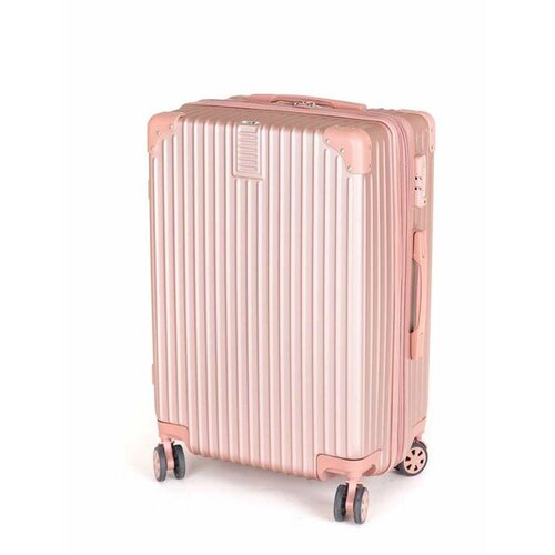 Pretty UP Cestovní kufr na kolečkách ABS25, M, zlatorůžová