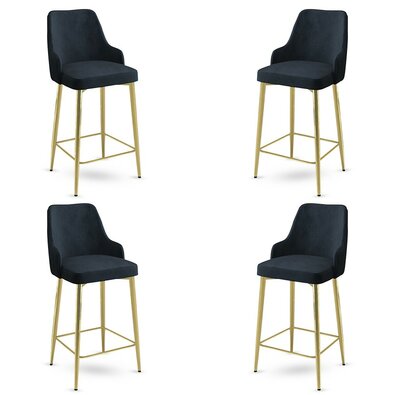 Enox Anthracite and Gold bárszék szett, 4 db
