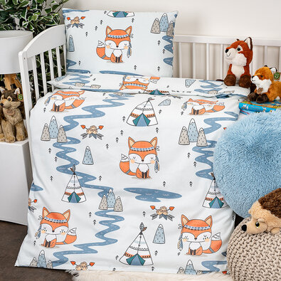 4Home Otroška bombažna posteljnina za otroško posteljico Indian fox, 100 x 135 cm, 40 x 60 cm