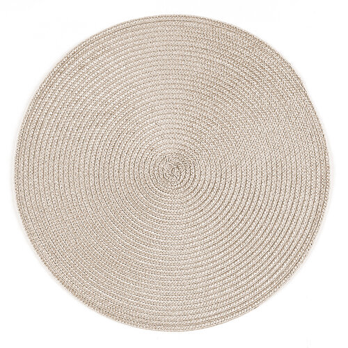 Podkładki na stół Deco okrągłe beżowe, śr. 35 cm, zestaw 4 szt.