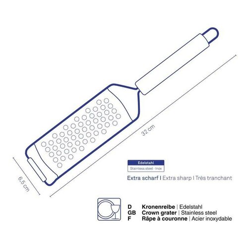 Kela Crown Rondo reszelő, rozsdamentes acél