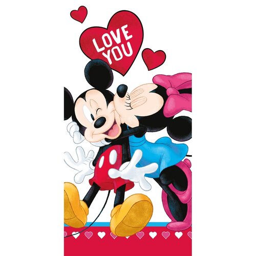 Mickey and Minnie Love you törölköző, 70 x 140 cm