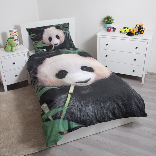 Jerry Fabrics Panda 02 gyermek pamut ágynemű, 140 x 200 cm, 70 x 90 cm
