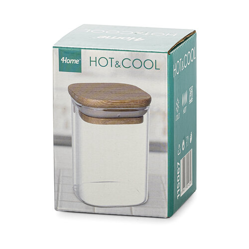 4Home Steklena posoda za živila z pokrovom Bamboo,170 ml