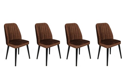 Zestaw krzeseł do jadalni Alfa Brown and Black, 4 szt.