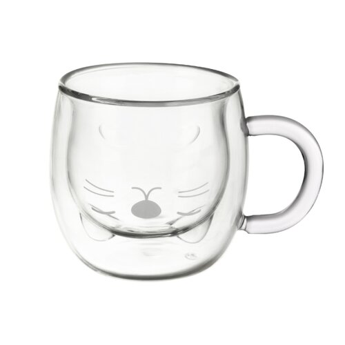 Orion Mug z dvojno steno iz stekla Cat, 300 ml