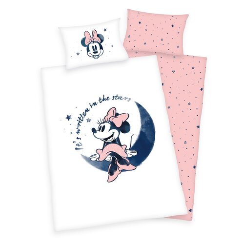 Dziecięca pościel bawełniana do łóżeczka Minnie Mouse Moon, 100 x 135 cm, 40 x 60 cm