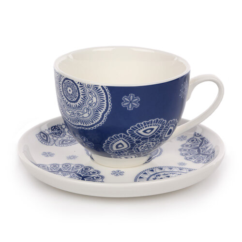 Filiżanka ze spodkiem Blue Laces 240 ml, niebieski