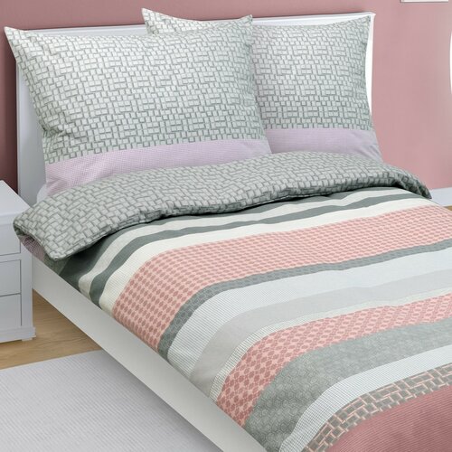 Bellatex Flanelov posteljno perilo Ornament siva,140 x 200 cm, 70 x 90 cm