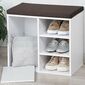 Kesper 15915 Schuhregal mit Sitz, Weiß, 51,5 x 48 x 29,5 cm