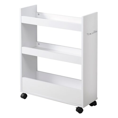 Kesper 24852 Nischenregal auf Rollen, weiß, 78 x 22 x 60 cm