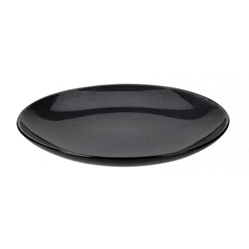 Flacher Steingutteller Glaze, Durchmesser 27,8 cm, schwarz