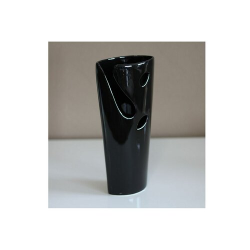 Wazon z ceramiki czarny, 27 cm