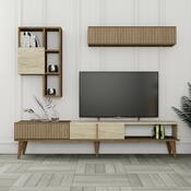Ściana telewizyjna Milan Walnut and Travertine