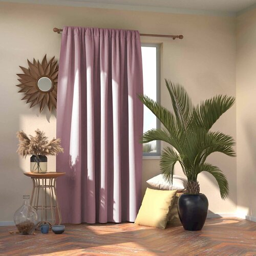 Restilo Blackout Oxford Pleat függöny, rózsaszín, 140 x 245 cm