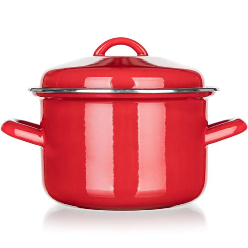 Banquet Smaltovaný hrnec s poklicí Milton red, 20 cm, 3,4 l