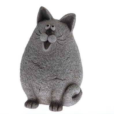 Keramična mačka Lukrecia siva, 33 x 23 cm
