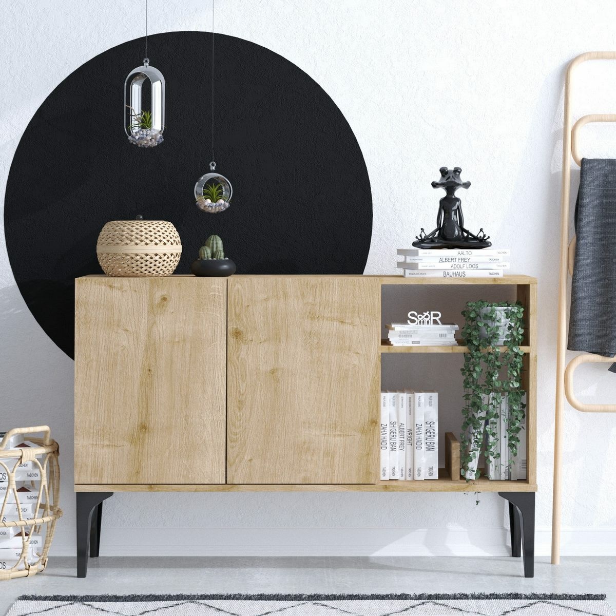 Skrinka Oscar Sapphire Oak and Black