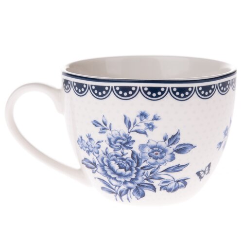 4-delni komplet porcelanskih skodelic Blue Rose,90 ml