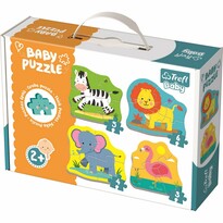 Trefl Baby puzzle Zwierzęta na safari, 4w1 3, 4, 5, 6 elementów