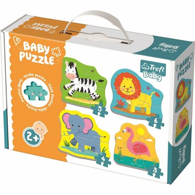 Trefl Baby Пазл дитячий Тварини на сафарі, 4в1 3, 4, 5, 6 деталей