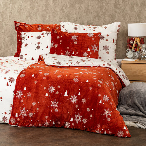 Lenjerie de pat din microflanel 4Home Happy winter, 140 x 200 cm, 70 x 90 cm
