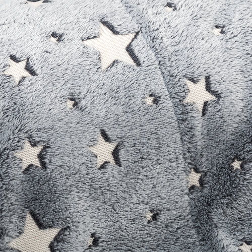 4Home Decke Soft Dreams Stars leuchtend Grau, 150 x 200 cm