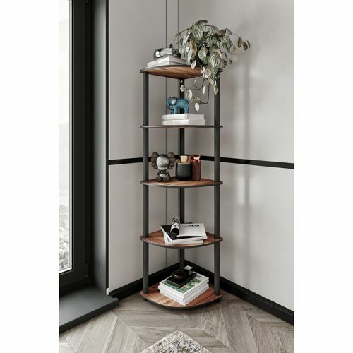 Raft Corner Walnut, 5 etajere