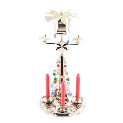 Традиційний ангельський дзвін Ялинка срібний, 30 см