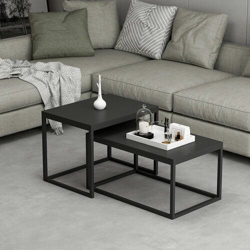 Beistelltisch Leka Black, 2 Stück