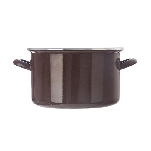 Orion Garnek emaliowany z rantem Brown, 4 l