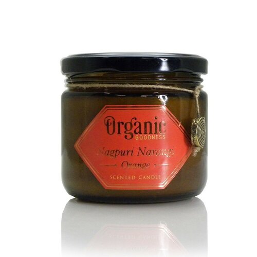 Organska sveča Nagpuri Narangi - Orange 200 g vjantarovem steklu