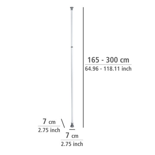 Wenko Bară telescopică verticală Herkules 165–300cm, albă