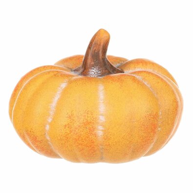 Nizka buča brez odprtin, rumena, keramika, premer13 cm