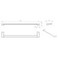 GEDY 572160 Suport pentru prosoape Glamour 60 x8,2 cm , gri