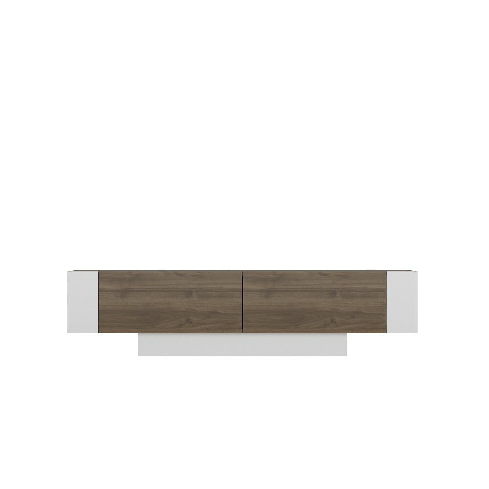 Matera White and Walnut TV szekrény polcokkal