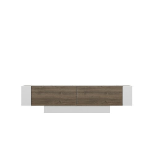 Matera White and Walnut TV szekrény polcokkal