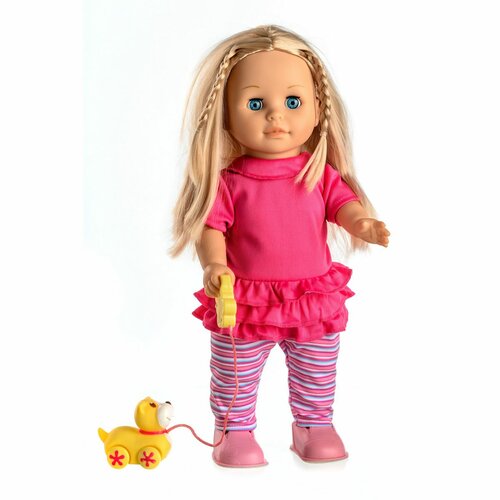 Teddies sprechende und gehende Puppe Sofinka mitHund, 42 cm