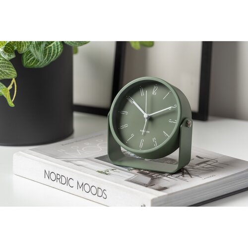 Karlsson 5989GR design ébresztőóra zöld, átmérő 12 cm