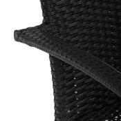 Autronic Gartenstuhl, Metall, Polyrattan, schwarz, A ZC-S2113 BK