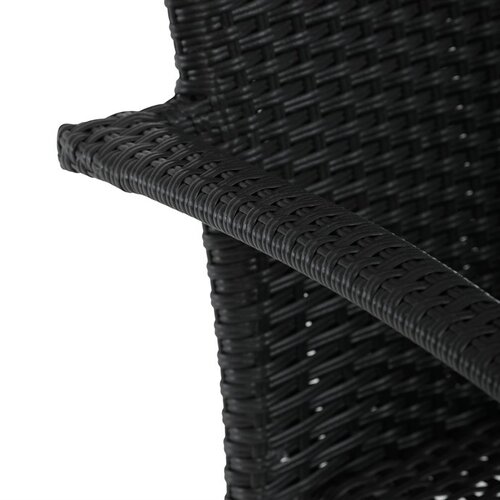 Autronic Záhradná stolička, kov, polyratan,čierna, A ZC-S2113 BK