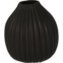 Žebrovaná váza Maeve černá, 12 x 14 cm, dolomit