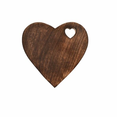 InDecor Підставка під каструлю з мангового дереваСерце, 25 x 25 x 2,5 см