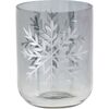 Skleněný vánoční svícen Snowflake, 8 x 10 cm