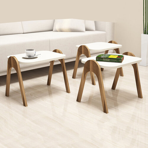 Măsuță auxiliară Paris Cream, 3 buc.