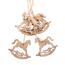 Set of wooden Christmas decorations Rocking horses6 pcs, 7 x 7 cm