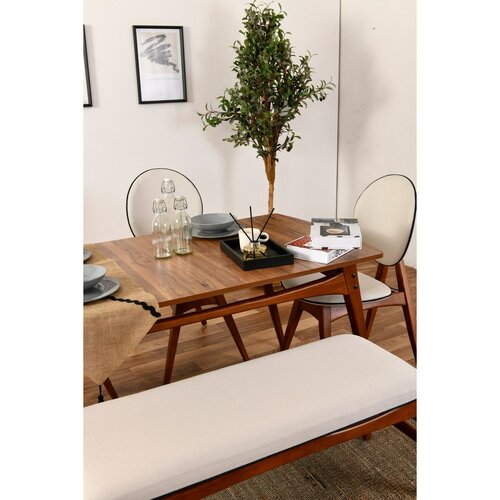 Touch Walnut and Cream étkezőgarnitúra