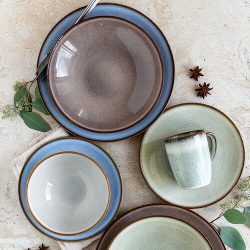 Mäser Set de farfurii adânci și plate, 8 bucăți SMOKY'S – albastru