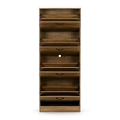 Výklopný botník se 4 přihrádkami COMPACT Elm, dekor jilm