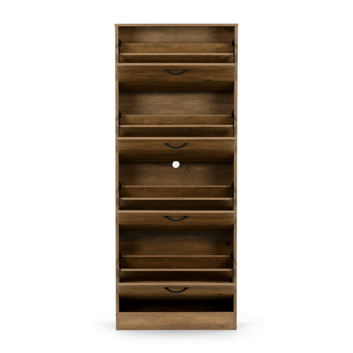 Výklopný botník se 4 přihrádkami COMPACT Elm, dekor jilm